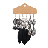 Geometric tassel flower shell earrings