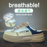 2025  summer little white shoes new Korean version ins female students thick sole heightening mesh breathable casual board shoes HY322