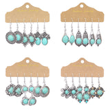 Geometric bohemian turquoise earrings