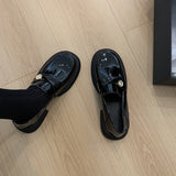 2025  British style small leather shoes high sense small fragrant style gold coin plush shoes thick heel single shoes platform loafers women's winter