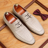 2025 Kuaishou leather shoes men's shoes new business casual formal wear men's genuine leather crocodile pattern round head derby shoes men's Popular trade