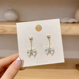S925 silver needle love bow earrings