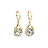 S925 silver needle crystal diamond drop earrings