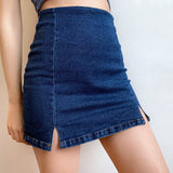 themeisles - Denim Split Skirt
