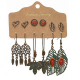 Retro geometric alloy tassel earrings