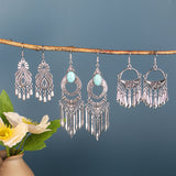 Flower tassel temperament earrings