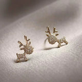 Fashion simple small and cute Christmas deer earrings