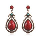 Rice bead round earrings