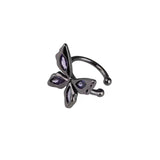 Korean black zircon butterfly earrings