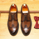 2025 Xiaohongshu same business dress leather shoes men's genuine leather handmade men's shoes soft cowhide British engraved block wholesale