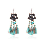 Plum blossom turquoise bohemian style earrings
