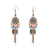 Bohemian long tassel earrings