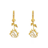 Long elegant rose earrings