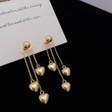 S925 silver needle metal small peach tassel earrings