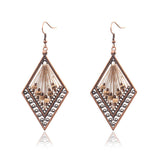 Fashion drop-shaped hand-woven retro earrings