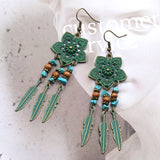 Bohemian long flower earrings