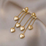 S925 silver needle metal small peach tassel earrings
