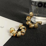 S925 silver needle niche design twisted metal earrings