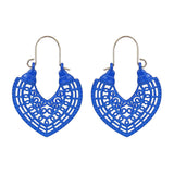 Fashion heart-shaped color hollow earrings