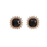 S925 silver needle simple geometric square earrings