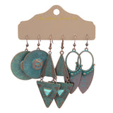 Tassel round hollow leaf earrings