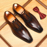 2025 Suit leather shoes men's business dress leather pointed British retro Oxford shoes hand-polished Popularan version men's shoes wholesale
