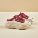 2025  popular summer new half tray white shoes women's mesh breathable student board shoes casual shoes increase ins tide Q072