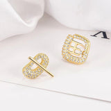 S925 silver needle flash diamond micro-inlaid Chinese fashion earrings
