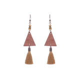 Exaggerated retro wooden earrings