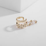 Geometric diamond simple earrings