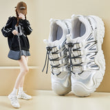 2025  ins Korean version of the new dad shoes girl  spring student sports running casual thick sole height increase street shot KT251