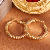 S925 silver needle retro spiral C-shaped earrings