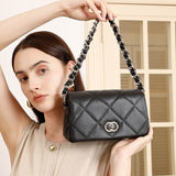 Xiaoxiangfeng rhombus shoulder women's bag versatile temperament caviar pattern chain bag messenger bag