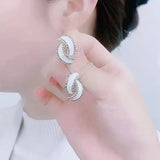 Elegant s925 Silver Needle Geometric Earrings