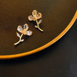Transparent petal flower earrings