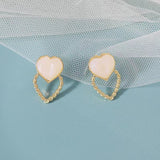 S925 Silver Needle Love Polarized fried dough twist Circle Heart Earrings
