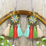 Geometric water drop shell earrings
