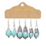 Geometric bohemian turquoise earrings