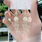 Geometric crystal opal earrings