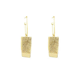 S925 silver needle geometric diamond gold earrings