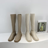 2025  boots women's Martin boots popular new mid-heel boots but knee Internet celebrity high boots velvet knight boots