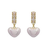 S925 Silver Needle Pearl Love Earrings