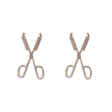 Wholesale fashion full drill scissors Earrings