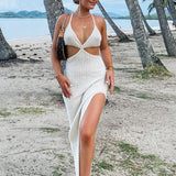 2025 sexy dresses women's nightclubs beach suspenders neck bikini backless solid color