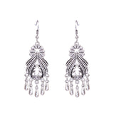 Flower tassel temperament earrings