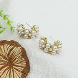 Golden geometry double C earrings