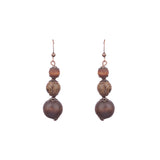 Female retro drop national wooden earrings