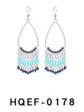 Long bead tassel drop earrings