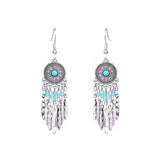 Flower tassel temperament earrings