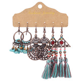 Fashion alloy leaves rhinestone wings tassels dripping oil feather earrings